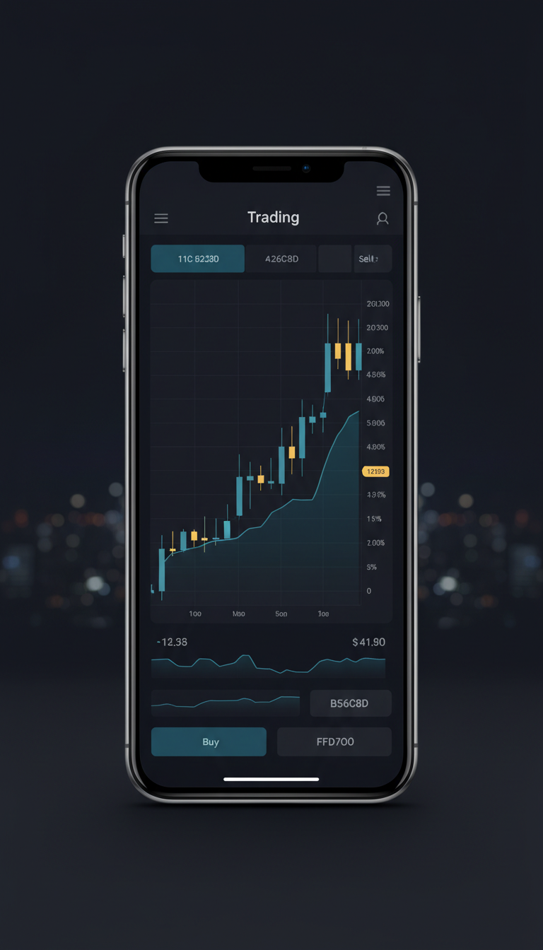 Mobile Trading-App mit Dunkelmodus